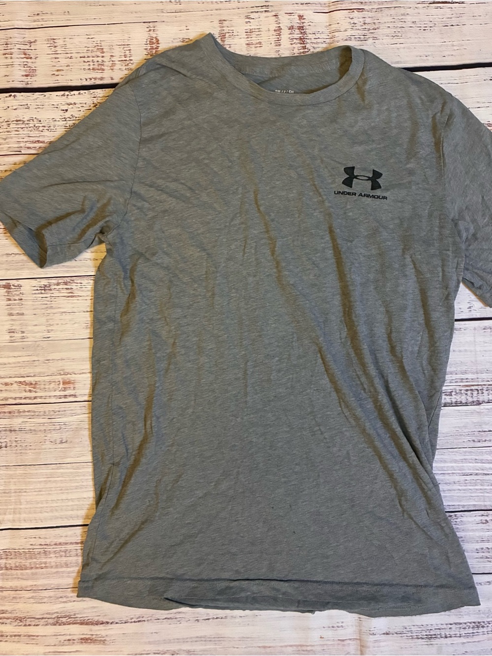 Under Armour Men's Heather Gray Short Sleeve Logo Tee